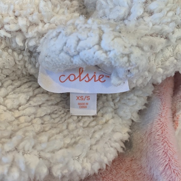 Colsie Pink Heart Short Warm Fleece Robe Women’s XS / Small - Picture 7 of 7